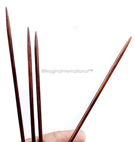 Image of Double Point Rosewood Crafted Premium Knitting Needles | Yarn Storage & Crocheting Accessories | Nagina International (3mm, Maple)