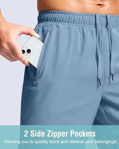 Image of G Gradual Men's Athletic Running Shorts with Zipper Pockets Quick Dry 7 inch / 5 inch / 9 inch Workout Gym Shorts for Basketball Hiking