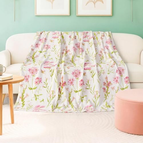 Creative Home Ideas Oversized Plush Throw Blanket 60" x 70", Wild Fleurs Green by Creative Home Ideas - Used condition - US$19.28