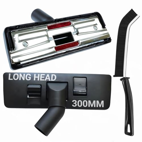 32mm Brush Head and Crevise Brush, Replacement for Henry Hoover Attachments | 300mm Extended Neck Floor Brush Dual Pedal Compatible | High-Performance Vaccuming and Easy Handling on All Floors