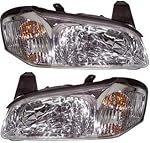Evan-Fischer Headlight Set Compatible with 2000-2001 Nissan Maxima Left Driver and Right Passenger Side Halogen With bulb(s)