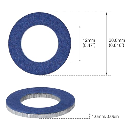 Image of 30pcs 12mm Aluminum Oil Drain Plug Washer Oil Plug Gasket Crush Washer Premium Seal Replaces for OEM 90430-12031 Toyota /Lexus /Scion Oil Drain Plug Gaskets