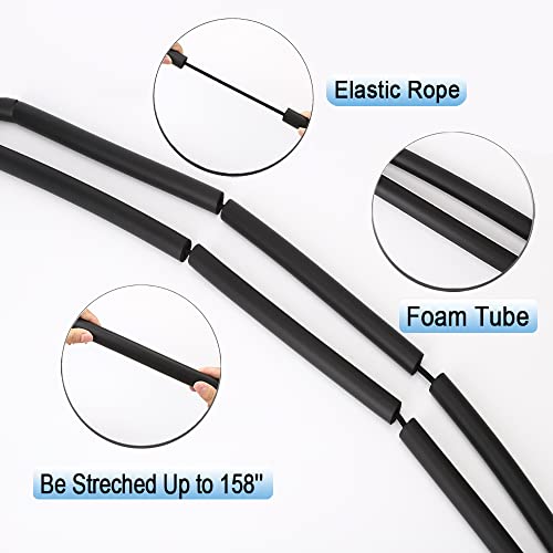 Fresheracc High Jump Bungee Elastic Crossbar, Pacific Athletic Practice Jumping Starter, Foam Track And Field Standards Cords For Training Accessories Equipment Women Men (Black) #TOP2