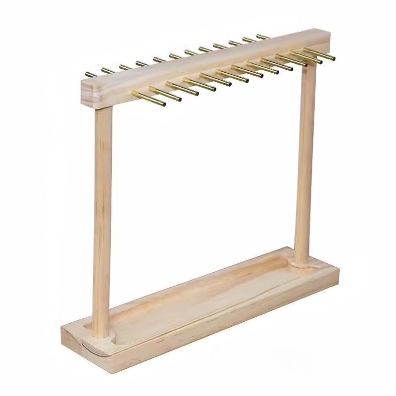 GISELA D Wood Jewelry Display Stand Organizer with Hooks for Necklaces Bracelets Pendant Holder Showcase (A-two sided)