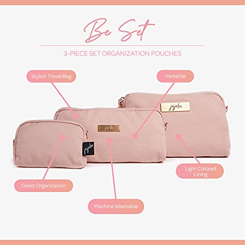 Jujube | Be Set Organization Pouches, Pretty Travel Toiletry Bag Set For Women, Stylish Party Clutch Or Handbag | Blush Chromatics #TOP2