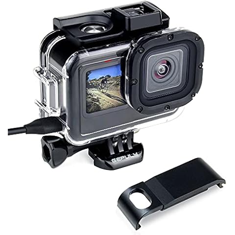 GEPULY Side Open Protective Housing Case with Aluminum Side Door Battery Cover for GoPro Hero 10 Black Hero 9 Black Action Cameras - Charging Camera Without Removing Housing Case Cover