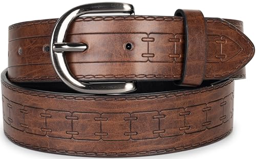 INOGIH Double-Grommet-Belt Leather Punk-Waist-Belt with Chain for Women Jeans Dresses - Thumbnail 6