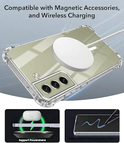 Image of Jkobi Shockproof Crystal-Clear Back Cover for Samsung Galaxy S21 FE 5G (Magsafe Wireless Support | Drop & Camera Protection | Hard Polycarbonate)