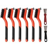 【What do you get】: The Nylon Brush Set includes 6 nylon brushes and 2 cleaning scrapers, nylon brushes Set will help you cope with all kinds of daily cleaning efficiently [Material]: The bristle brush in the brush set is made of nylon, Can remove dir...