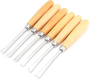 Kabeer Art Heavy Duty 6 Pcs Wood Carving Chisel Set For Home & Professional Use