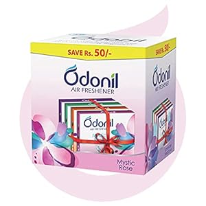 Odonil Bathroom & Toilet Air Freshener Blocks – 288g (72g x 4) | Infused with Essential Oils | Germ Protection |Long Lasting | Lasts Up to 45 days | Air Freshener for Bathroom, Toilet, Home & Office