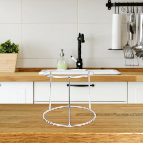 NUOBESTY Paslanmaz Çelik Deniz Ürünleri Tepsi Standı 16 18 cm Çift Katlı Tabak Tutucu Restoran ve Ev için Sağlam Pizza Tabağı Kaymaz Tabanlı - Görsel 5