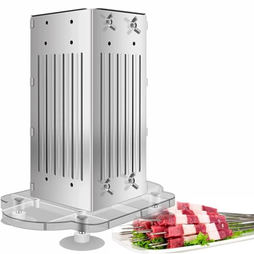 Kebab Maker Grill Box, spiedini in acciaio inox con 100 bastoncini, perfetto per barbecue e kebab
