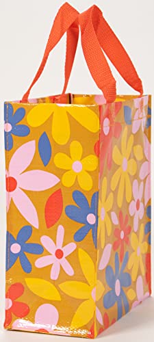 Blue Q Groovy Flower Handy Tote From Reusable Lunch Bag, Little Tote, Gift Bag, Easy-To-Wipe-Clean, 95% Recycled Material, 10" H X 8.5" W X 4.5" D #TOP1