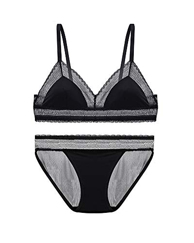 HONGBI Conjunto de Lencería Sexy para Mujer, Ultradelgado Sujetador Bralette de Triángulo...