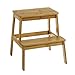 Taburete Escalera 2 Alturas nórdico marrón bambú de 47x43x42 cm - LOLAhome
