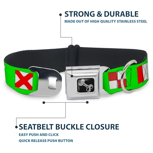 Collier de chien Buckle Down vert style nautique pour balades en mer - 5