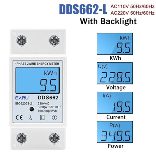 Compteur d'énergie électrique monophasé pour éviter les surconsommations et suivre vos KWh 110V