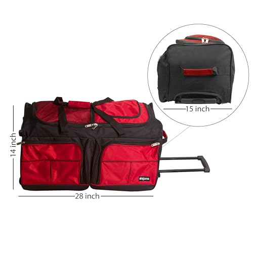 Dejuno 28-Inch Rolling Duffle Bag, Red3