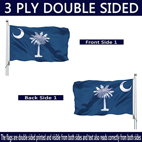 South Carolina Flag 3X5 Outdoor Double Sided- Heavy Duty Sc State Flags With 2 Brass Grommets Palmetto State Flag #TOP2