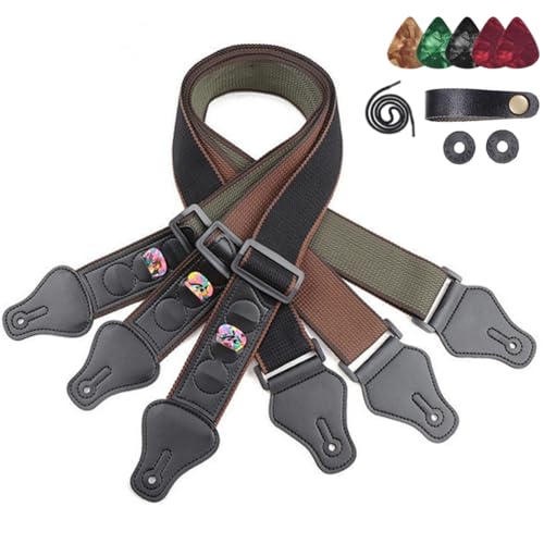HUIOP Sangle en coton pour guitare Folk,électrique,en pur coton,avec ceinture à défilement,5 palettes et 2 boucles en caoutchouc,Sangle en coton pour guitare - Les Beatles, Paul McCartney, John Lennon, RIngo Starr, George Harrison HUIOP Sangle en coton pour guitare Folk,électrique,en pur coton,avec ceinture à défilement,5 palettes et 2 boucles en caoutchouc,Sangle en coton pour guitare – Image 3