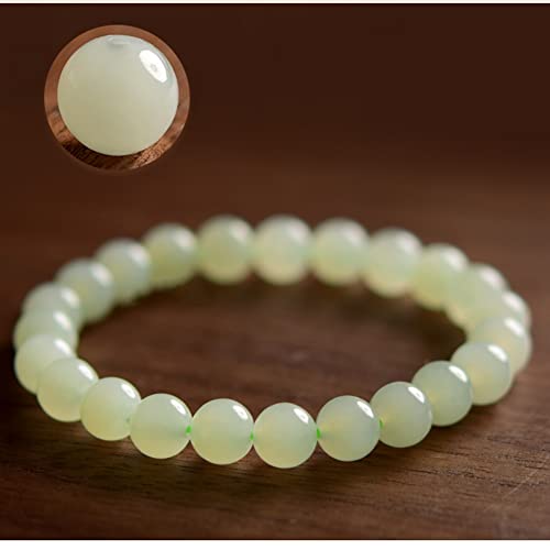 Bracelet en jade de Hétian vert élastique harmonie Feng Shui