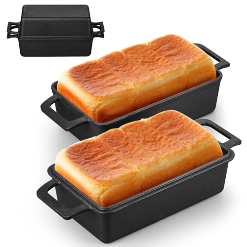 Leonyo 9 x 6 inch Cast Iron Loaf Pan Lid, 2-in-1 Sourdough