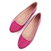 SAILING LU Ballet Flats Hot Pink Shoes for Women Dressy Comfortable Round Toe Slip On Patent Leather Ladies Flat Work Dress Shoes Rose Size 8