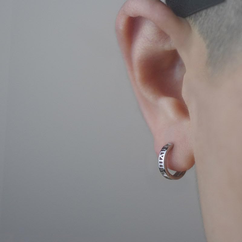 Image of SALTY ALPHA Anti Tarnish Drake Earrings for Men | Ear Hoop for Man | Stylish Fashion Jewellery Accessories for Boys | Minimal Jewelry | Ideal for Gifting | Marriage, Birthday | Gift for Valentine Day