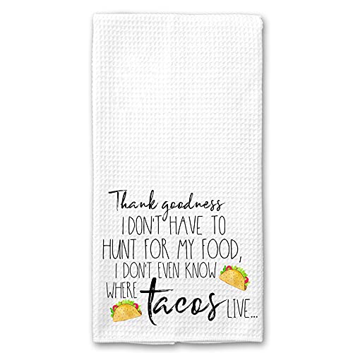 Hunt for Food...Where Tacos Live Microfiber Kitchen Towel