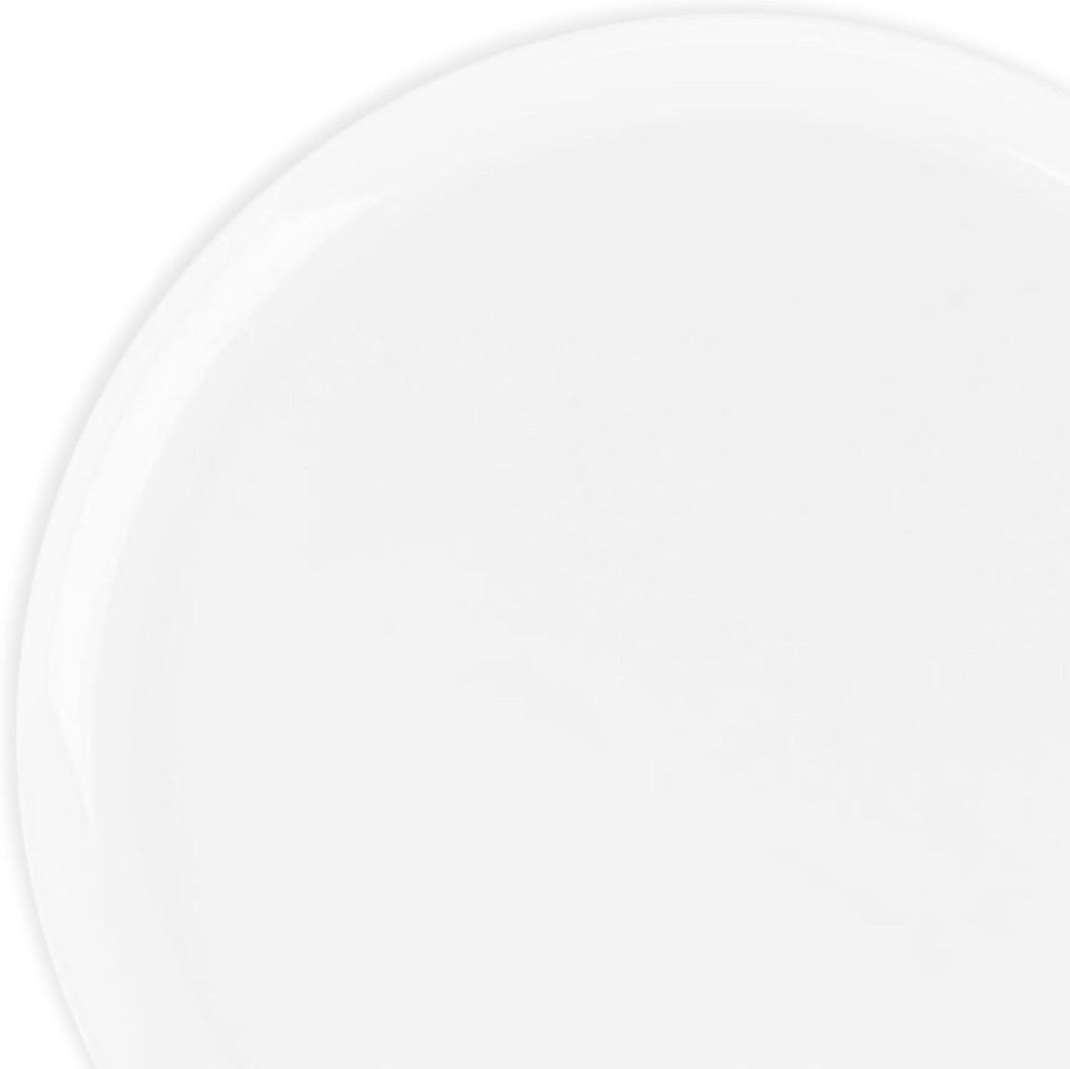 Smarty Had A Party Disposable Plastic Pastry Plate, White Flat Round Dinnerware Bulk Order for Wedding, Birthday & All Occasions, 120 pcs