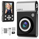 La elección perfecta para niños: esta cámara está diseñada para ser fácil de usar para los niños y satisfacer las necesidades diarias de fotografía de todas las edades. Con soporte de varios idiomas, es ideal para niños, adolescentes, estudiantes y principiantes de vlog. Ideal para cumpleaños, vacaciones y regreso al cole. El paquete incluye 1 cámara infantil, 1 tarjeta de 32 GB, 1 bolsa, 1 banda y 1 cable de datos tipo C.