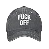 ACEPrints Fuck Off Denim Baseball Caps for Men Or Women Cowboy Black #2