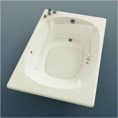 St. Lucia 48 x 72 x 23" Corner Air Jetted Bathtub Color/Trim / Tile Flange / Drain / Pump: Biscuit / Polished Brass / No / Left / Right