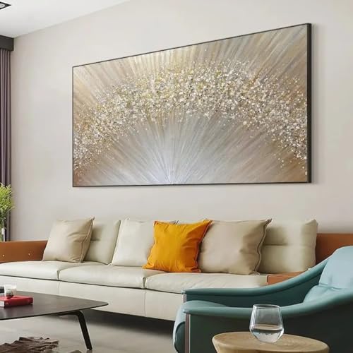 Impression sur toile abstraite jaune moderne 60x105 cm pour salon