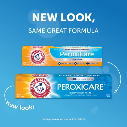 Arm & Hammer Peroxicare Toothpaste, Clean Mint Flavor, Improves Gum Health, 6.0Oz (4-Pack) #TOP2
