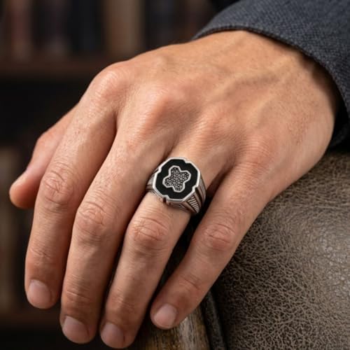 Image of Parasmoni silver gens ring