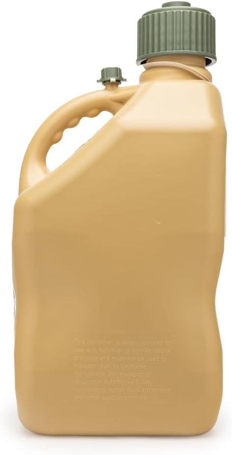 VP Racing 4042-CA, 5.5 Gallon Square Motorsport Storage Container Tactical Tan- Includes Jug Lid and Vent Cap (1 Pack)