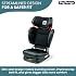 Peg Perego Viaggio Flex 120 Booster, 4D Total Adjust for Safety & Comfort, No Armrests, Compact Fold for Travel, 40-120 lbs, Made in Italy, Licorice (Black)