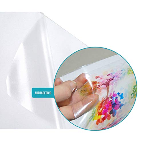 Vinil Adesivo Transparente 150g A4 210mmx297mm PVC Autoadesivo com Brilho Pacote com 10 folhas