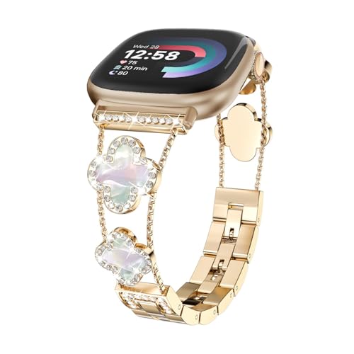 Correa metálica para reloj compatible con Fitbit Versa 4 para mujer miniatura 1