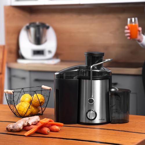 LEHMANN Centrifugeuse Extracteur de Jus, Préparation Rapide, Goulotte large de 65mm, Récipient à Pulpe 1,5L et Récipient à Jus 450ml, 2 Vitesses, Machine à Jus pour Légumes et Fruits – Image 3