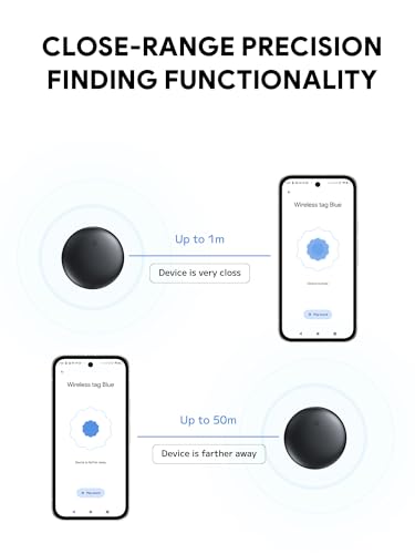 Air Tracker Tags-4 Pack for Android, Item Locator Key Finder Works with Find Hub App, Luggage Tracker for Keys, Wallet, Suitcase, IP67 Waterproof, Compatible with Android Phone
