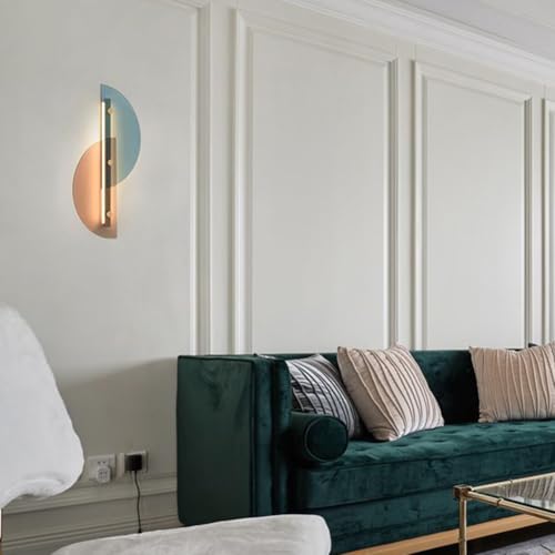 Lámpara de pared LED con cristal semicircular para un dormitorio moderno 6