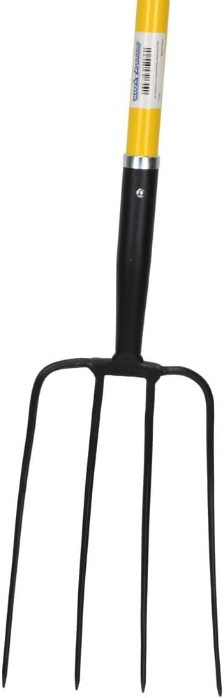 PRO SOURCE 48インチストレートグラスハンドル付き4-タインスペディングフォーク、12-3/4インチスチールティーン