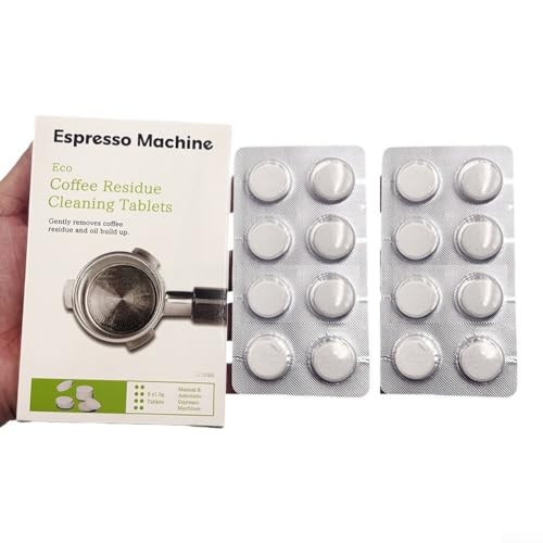 Filteilect Pastiglie per la pulizia della macchina da caffè espresso, 16 pezzi, per la pulizia della macchina da caffè BES900 BES920 BES980, soluzione decalcificante per la manutenzione della macchina