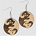 Cat Yin-Yang Dangle Earrings | Hand-Made Wood Black and White Kitty Drop Earrings