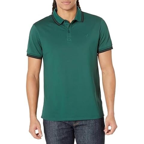 GUESS Dark Green Polo T-Shirt for Men Cover