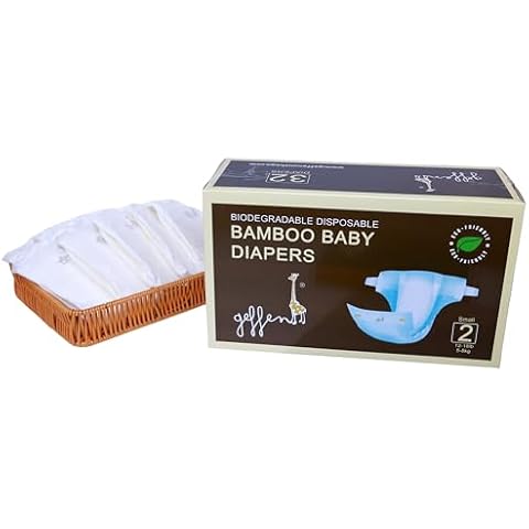Geffen Baby - Biodegradable Bamboo Baby Diapers | Newborn to Size 3 | Master-Value Cover