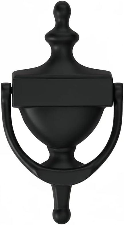khtumeware Solid Brass Door Knocker, Victorian Rope Type, 7”, Matte Black, 1 Pack